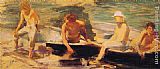 Henry Scott Tuke The Rowing Party painting